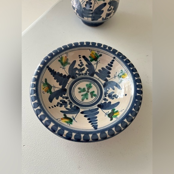 Vintage Cobalto y Cobre Pottery Spanish Tiny Pitcher Plate Collectible - Picture 5 of 10